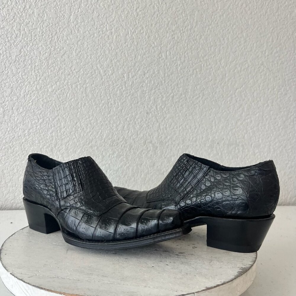 Rod Patrick Womens Pull on Shoes 6C Brown Caiman Exotic Western Boots Loafers